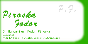 piroska fodor business card